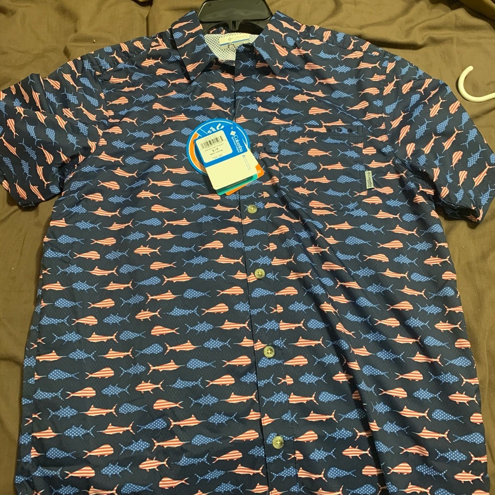 men’s columbia short sleeve button up